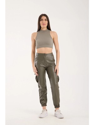 Win Moda Deri Pantolon - Yan Kargo Cepli Deri Pantolon