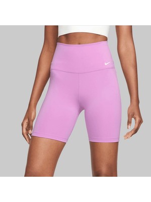 Nike Dri-Fıt One Yüksek Belli 18 cm Kadın Bisiklet Şortu, Kadın Mor Şort Tayt