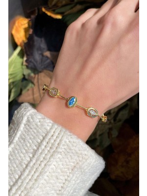 Spossy Silver Jewelry Baget Taşlı Bileklik