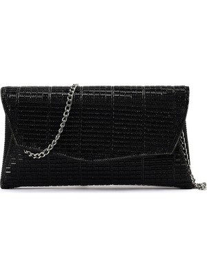 Derimod Kadın Siyah Uzun Zincir Askılı Taşlı Mini Abiye Portföy Çanta 26PBD2960TS