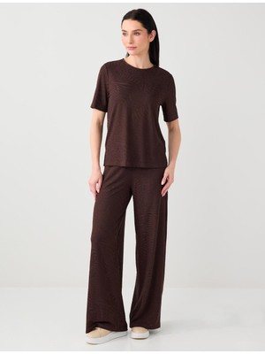 Jimmy Key Acı Kahve Normal Bel Normal Paça Uzun Jakarlı Örme Pantolon