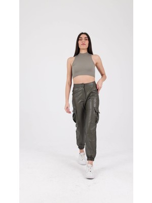 Win Moda Deri Pantolon - Yan Kargo Cepli Deri Pantolon