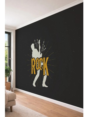 Dreamwall Rock Müzik Temalı Tek Parça Tekstil Duvar Kağıdı - Genç Odası ve Stüdyo