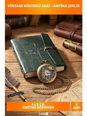 Letsii Özel Tasarım Vintage Antika Köstekli Saat