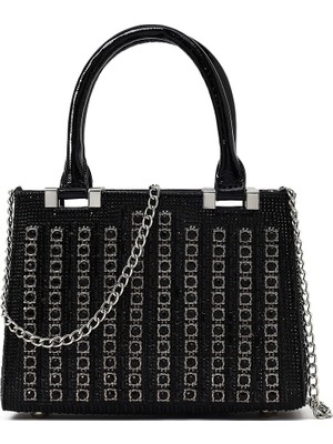 Derimod Kadın Siyah Uzun Zincir Askılı Taşlı Mini Abiye Çanta 26PBD2961TS