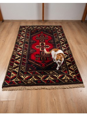 Kadriye Yakar El Dokuma Halı / Döşeme Altı, Kirman Büküm Yün.  (122*193)