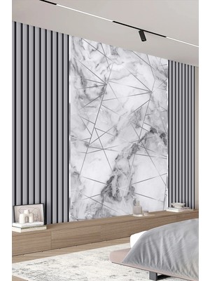 Dreamwall Gri Mermer Çizgisel Dokulu Tekstil Duvar Kağıdı