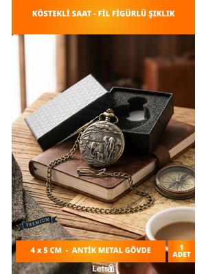 Letsii Antik Filli Tasarımlı Köstekli Saat Özel Kutuda