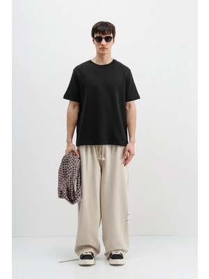 Vamos Baggy Fit Eşofman Alt Taş