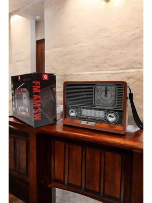 Pileli Store Nostaljik Görünümlü USB Girişli Bluetooth Bağlantılı Radyo