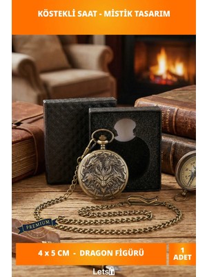 Letsii Özel Kutulu Dragonlu Antik Köstekli Saat
