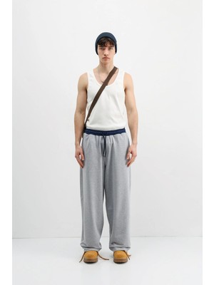 Vamos Baggy Fit Eşofman Alt Gri Melanj