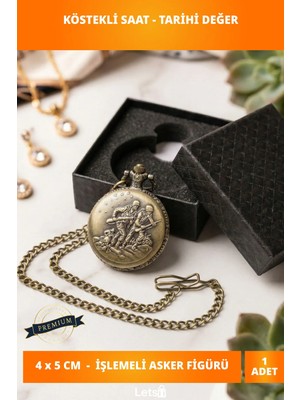 Letsii Özel Kutulu Çanakkale Destanı Antik Bronz Köstekli Saat