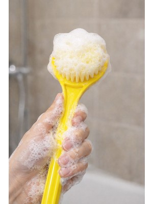 Sevimli Ördek Figürlü Uzun Saplı Banyo Sırt Yıkama Fırçası Yumuşak Kıllı Duş Fırçası