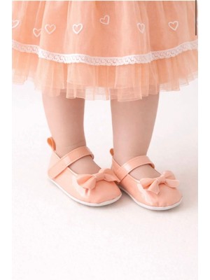 Minissa Baby Kids Bebek Babet Cırt Cırtlı Fiyonk  Detaylı Kaydırmaz Tabanlı Bebek Ilk Adım Ayakkabısı