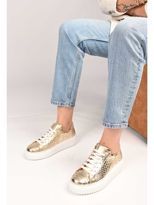 Bestello Bağcıklı Eva Taban Hakiki Deri Sneaker 101-4406-01 Kadın Ayakkabı