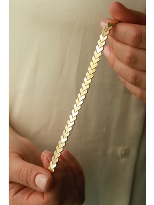 Aydın Kuyumculuk 14 Ayar Altın,taşşız Tarz Bileklik AGBLK690