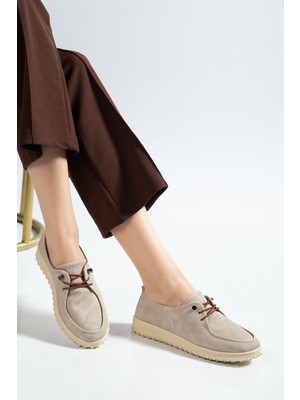 Kadın Günlük Golf Ayakkabı Kot Bej