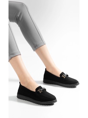 Kadın Günlük Comfort Tokalı Ayakkabı Siyah