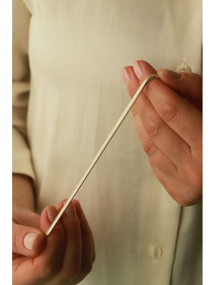 Aydın Kuyumculuk 14 Ayar Altın,4mm Bayan Balık Sırtı Bileklik AGBLK705