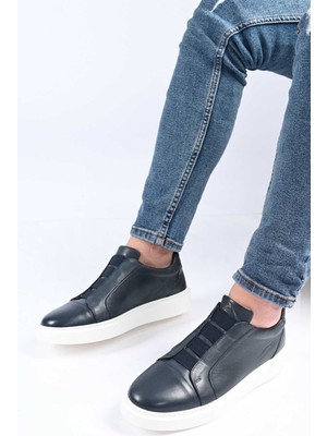 Bestello Bağcıksız Lastikli  Eva Taban Hakiki Deri Sneaker 174-24226 Erkek Ayakkabı
