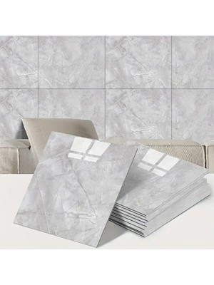 Ttt Gri Mermer Desen Duvar Sticker (30X30)