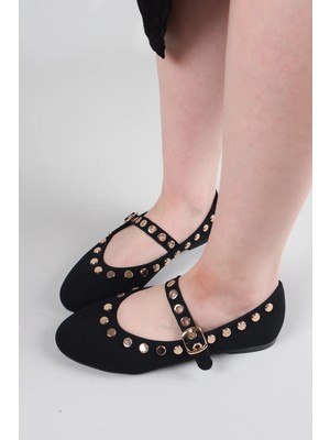 Birikon Enya Trok Detaylı Babet Siyah