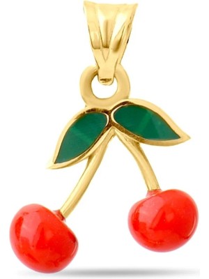Zeya Kuyumculuk 14 Ayar Altın Kiraz Figürlü Kolye Ucu