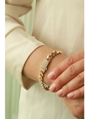 Aydın Kuyumculuk 14 Ayar Altın,taşlı Gurmet Bayan Bilekliği AGBLK706