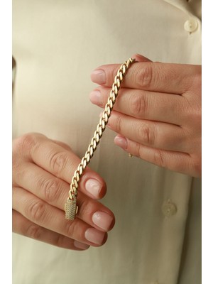 Aydın Kuyumculuk 14 Ayar Altın,taşlı Gurmet Bileklik AGBLK692