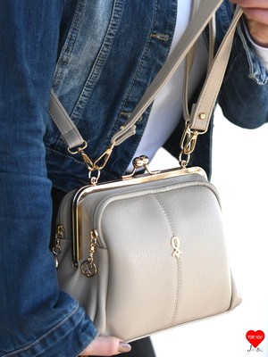 Jara Bag Vienna Kadın 4 Bölmeli Astarlı Burslu, Fermuar Kapamalı El Kol ve Omuz Çantası