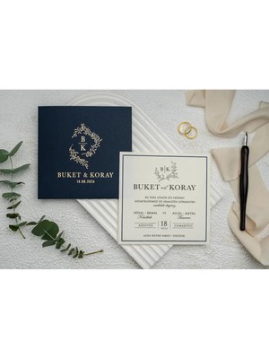 ABC Ofis Düğün Davetiyesi Ekonom Erdem Davetiye 9287 Baskı Dahil