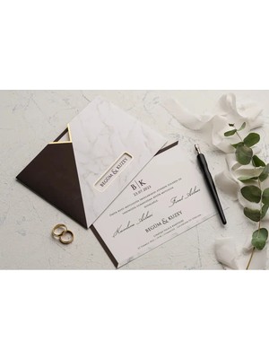 ABC Ofis Düğün Davetiyesi Ekonom Erdem Davetiye 9152 Baskı Dahil