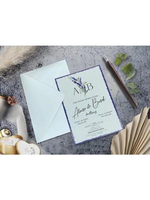 ABC Ofis Düğün Davetiyesi Cem Davetiye Elegance 7010 Baskı Dahil