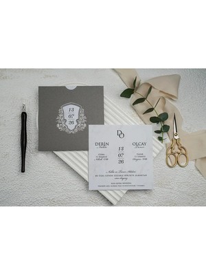 ABC Ofis Düğün Davetiyesi Ekonom Erdem Davetiye 9291 Baskı Dahil