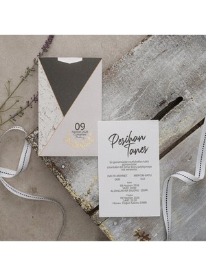 ABC Ofis Düğün Davetiyesi Eko Polen Davetiye Baskılı 40392