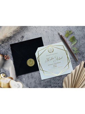 ABC Ofis Düğün Davetiyesi Cem Davetiye Elegance 7071 Baskı Dahil