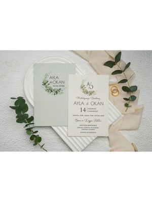 ABC Ofis Düğün Davetiyesi Ekonom Erdem Davetiye 9323 Baskı Dahil