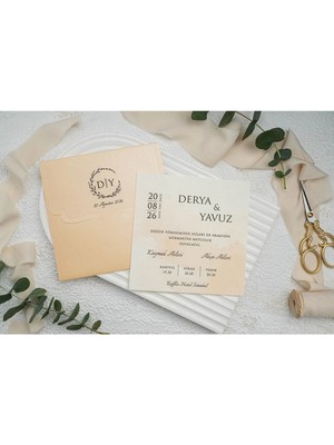 ABC Ofis Düğün Davetiyesi Ekonom Erdem Davetiye 9306 Baskı Dahil