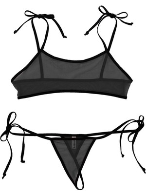 Pileli Store Fantazi Iç Giyim Siyah Fantezi Sütyen Külot Takımı