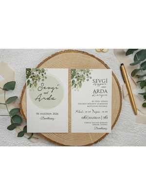 ABC Ofis Düğün Davetiyesi Ekonom Erdem Davetiye 9302 Baskı Dahil