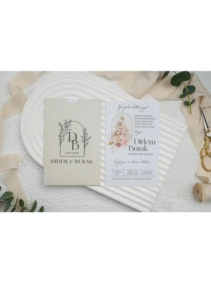 ABC Ofis Düğün Davetiyesi Ekonom Erdem Davetiye 9298 Baskı Dahil