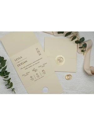 ABC Ofis Düğün Davetiyesi Ekonom Erdem Davetiye 9149 Baskı Dahil