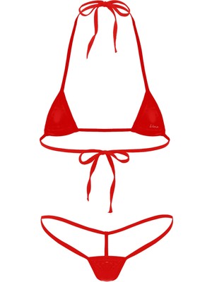 Pileli Store Büyük Beden Fantezi Giyim Kırmızı Sütyen Külot Takımı