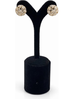 Pangu Lak Kaplama Akrilik Yuvarlak Çiçek Desenli Taşlı Küpe