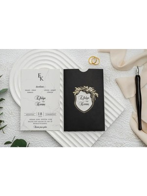 ABC Ofis Düğün Davetiyesi Ekonom Erdem Davetiye 9295 Baskı Dahil
