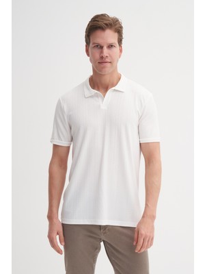 Cazador  Polo  T-Shirt Erkek Regular Fit  Viskon 42040 Beyaz