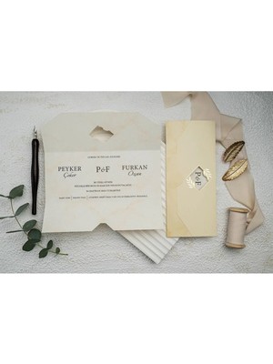 ABC Ofis Düğün Davetiyesi Ekonom Erdem Davetiye 9326 Baskı Dahil