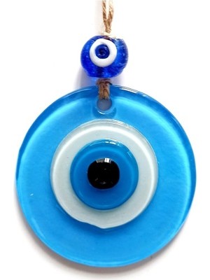 Pileli Store Nazar Boncuklu Bebek Mavisi Renginde Mini Duvar Süsü