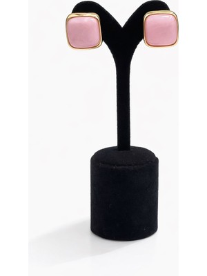 Pangu Lak Kaplama Akrilik Taşlı Kare Küpe